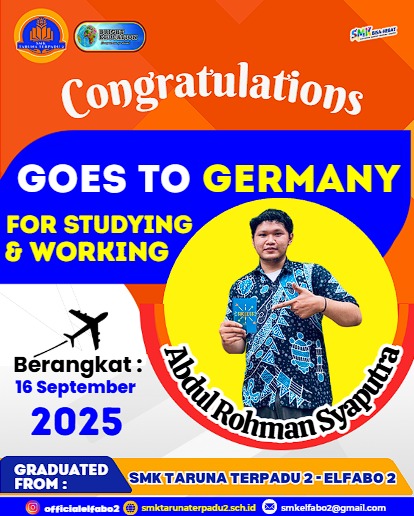 Selamat Abdul Rohman Syaputra Pergi ke Jerman untuk Bekerja dan Kuliah dalam Program Ausbildung